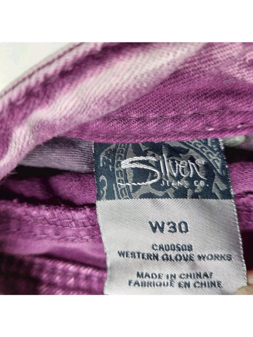 Silver Suki Capri Jeans Women's Size W30 Pink Purple Sparkle Pockets Denim - Picture 3 of 10